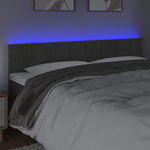 Sötétszürke bársony LED-es fejtámla 180x5x78/88 cm 3
