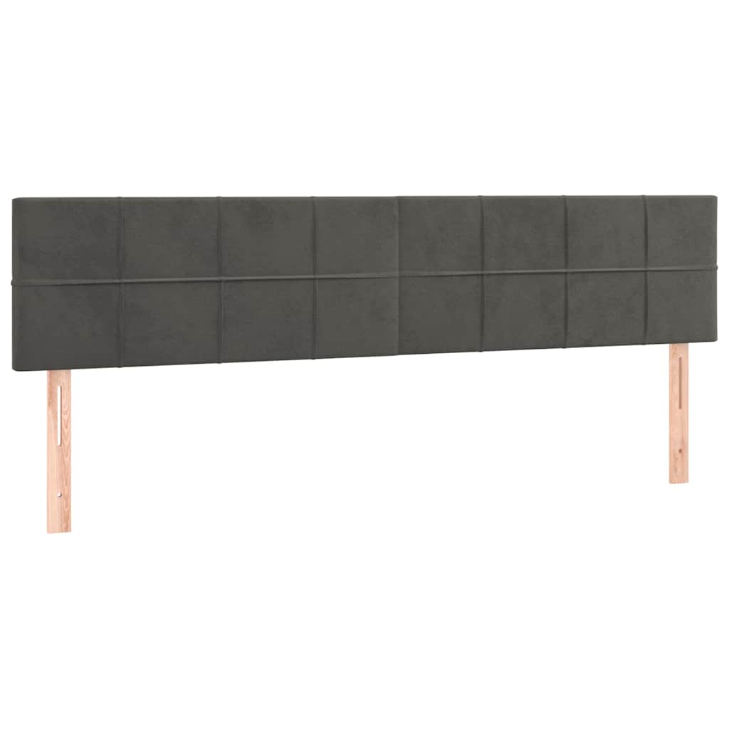 Sötétszürke bársony LED-es fejtámla 180x5x78/88 cm 4