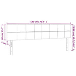 Sötétszürke bársony LED-es fejtámla 180x5x78/88 cm 6