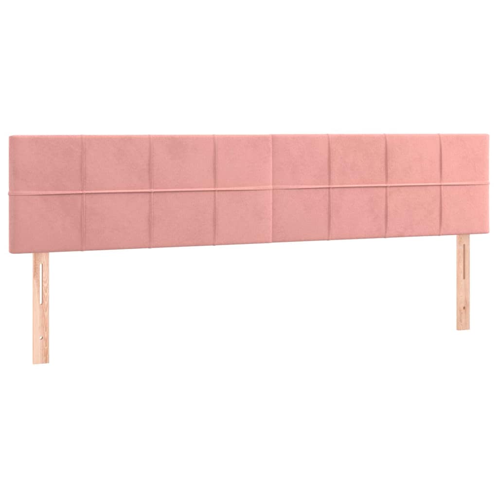 Rózsaszín bársony LED-es fejtámla 180x5x78/88 cm 4