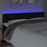 Fekete bársony LED-es fejtámla 200x5x78/88 cm 3