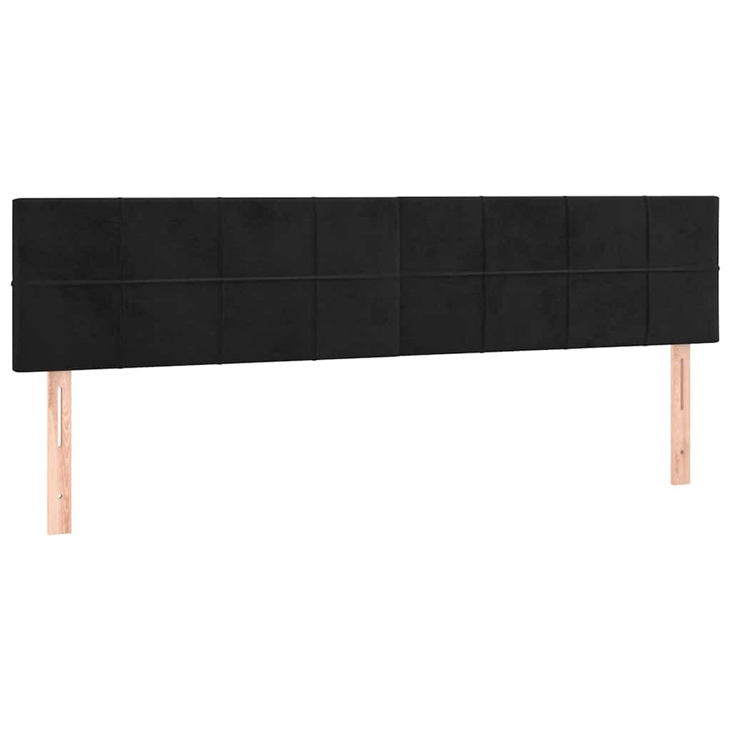 Fekete bársony LED-es fejtámla 200x5x78/88 cm 4
