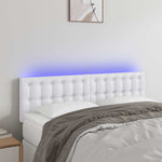 Fehér műbőr LED-es fejtámla 144 x 5 x 78/88 cm