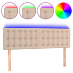 Cappuccino színű műbőr LED-es fejtámla 144 x 5 x 78/88 cm 2