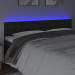 Fekete műbőr LED-es fejtámla 160 x 5 x 78/88 cm 3