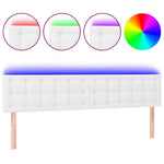 Fehér műbőr LED-es fejtámla 180 x 5 x 78/88 cm 2