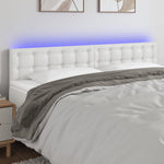 Fehér műbőr LED-es fejtámla 180 x 5 x 78/88 cm