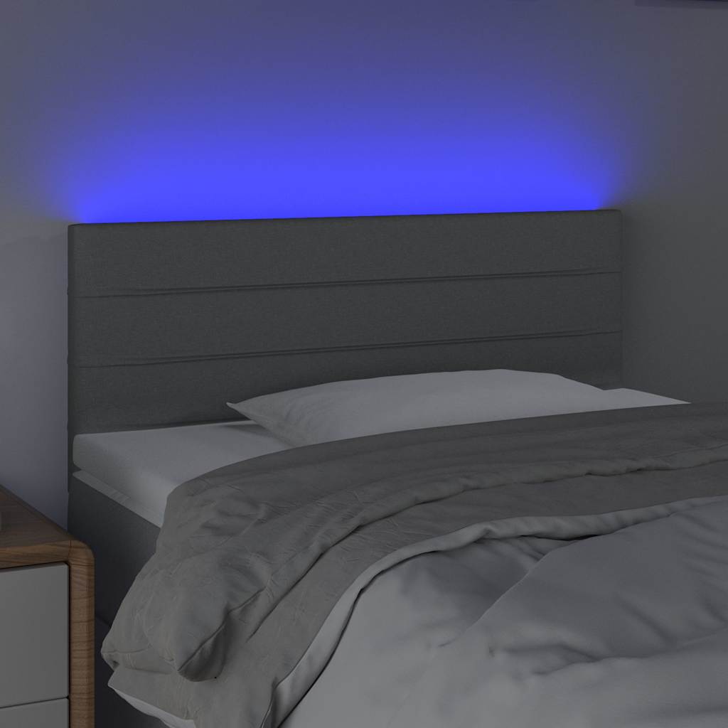 Világosszürke szövet LED-es fejtámla 80 x 5 x 78/88 cm 3