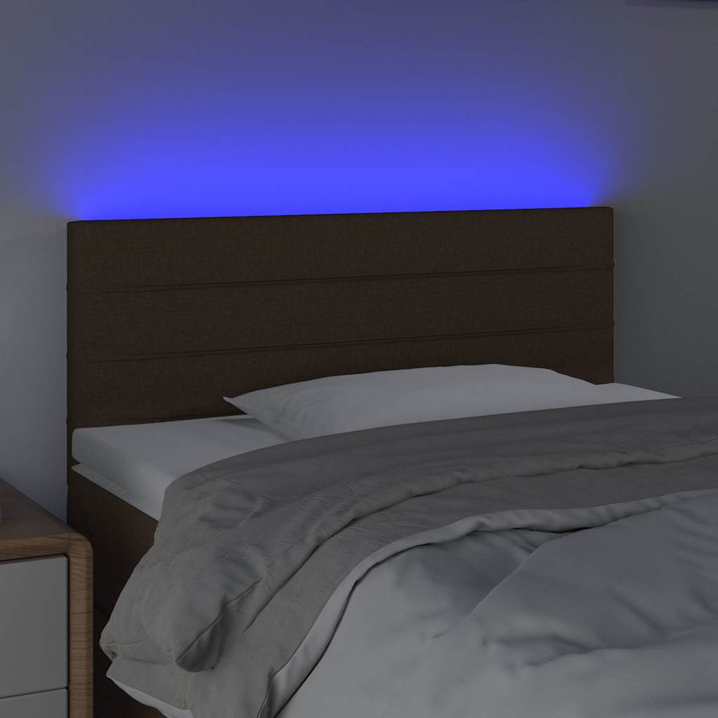 Sötétbarna szövet LED-es fejtámla 80 x 5 x 78/88 cm 3