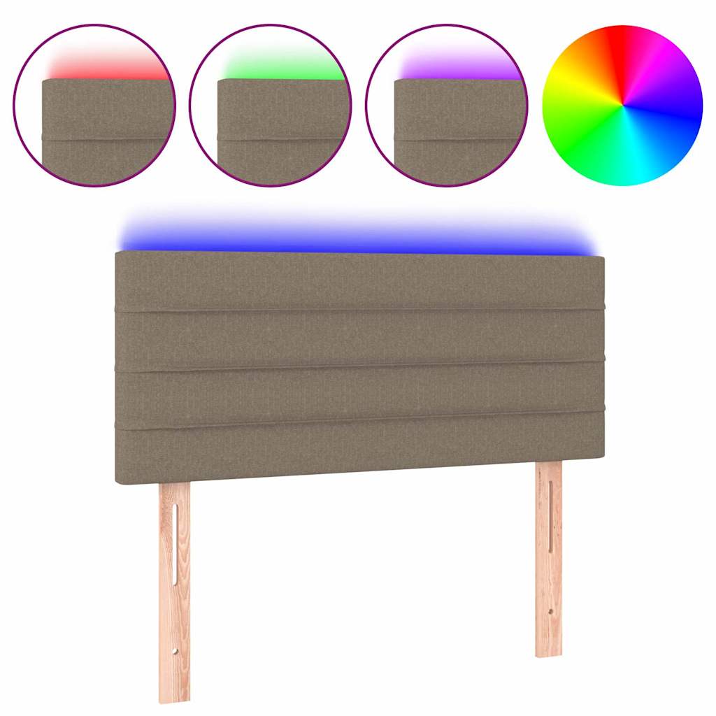 Tópszínű szövet LED-es fejtámla 80 x 5 x 78/88 cm 2