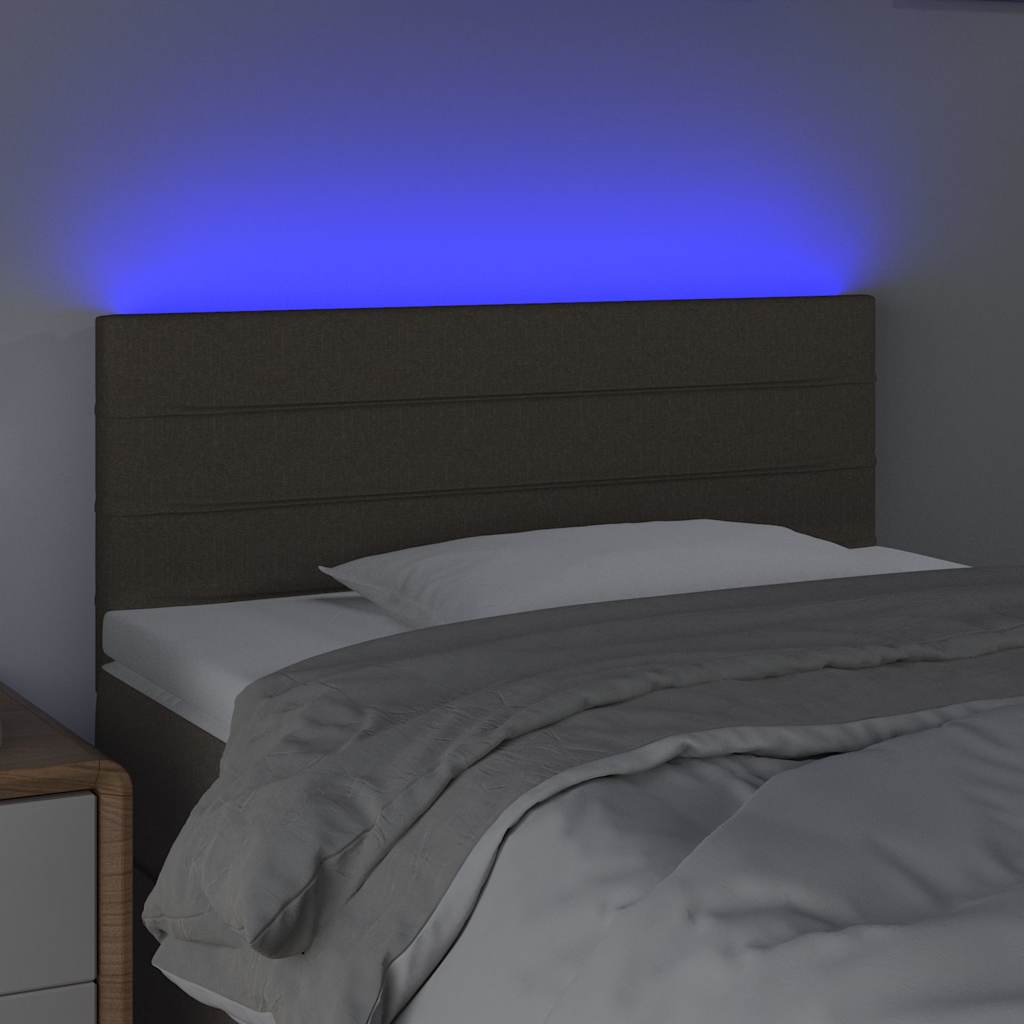 Tópszínű szövet LED-es fejtámla 80 x 5 x 78/88 cm 3