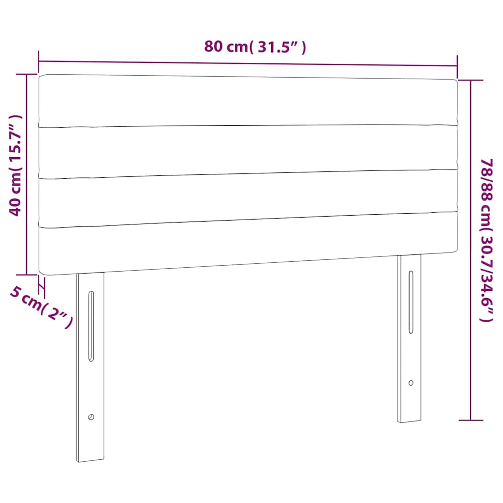 Tópszínű szövet LED-es fejtámla 80 x 5 x 78/88 cm 6