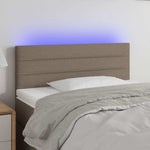 Tópszínű szövet LED-es fejtámla 80 x 5 x 78/88 cm