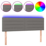 Sötétszürke szövet LED-es fejtámla 144x5x78/88 cm 2