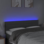 Sötétszürke szövet LED-es fejtámla 144x5x78/88 cm 3