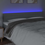 Világosszürke szövet LED-es fejtámla 200x5x78/88 cm 3