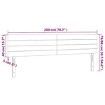 Fekete szövet LED-es fejtámla 200x5x78/88 cm 6