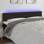 Fekete szövet LED-es fejtámla 200x5x78/88 cm