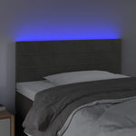 Sötétszürke bársony LED-es fejtámla 80 x 5 x 78/88 cm 3