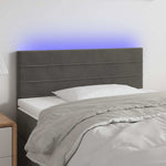 Sötétszürke bársony LED-es fejtámla 80 x 5 x 78/88 cm