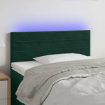Sötétzöld bársony LED-es fejtámla 90x5x78/88 cm