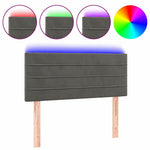 Sötétszürke bársony LED-es fejtámla 100x5x78/88 cm 2
