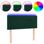 Sötétzöld bársony LED-es fejtámla 100x5x78/88 cm 2