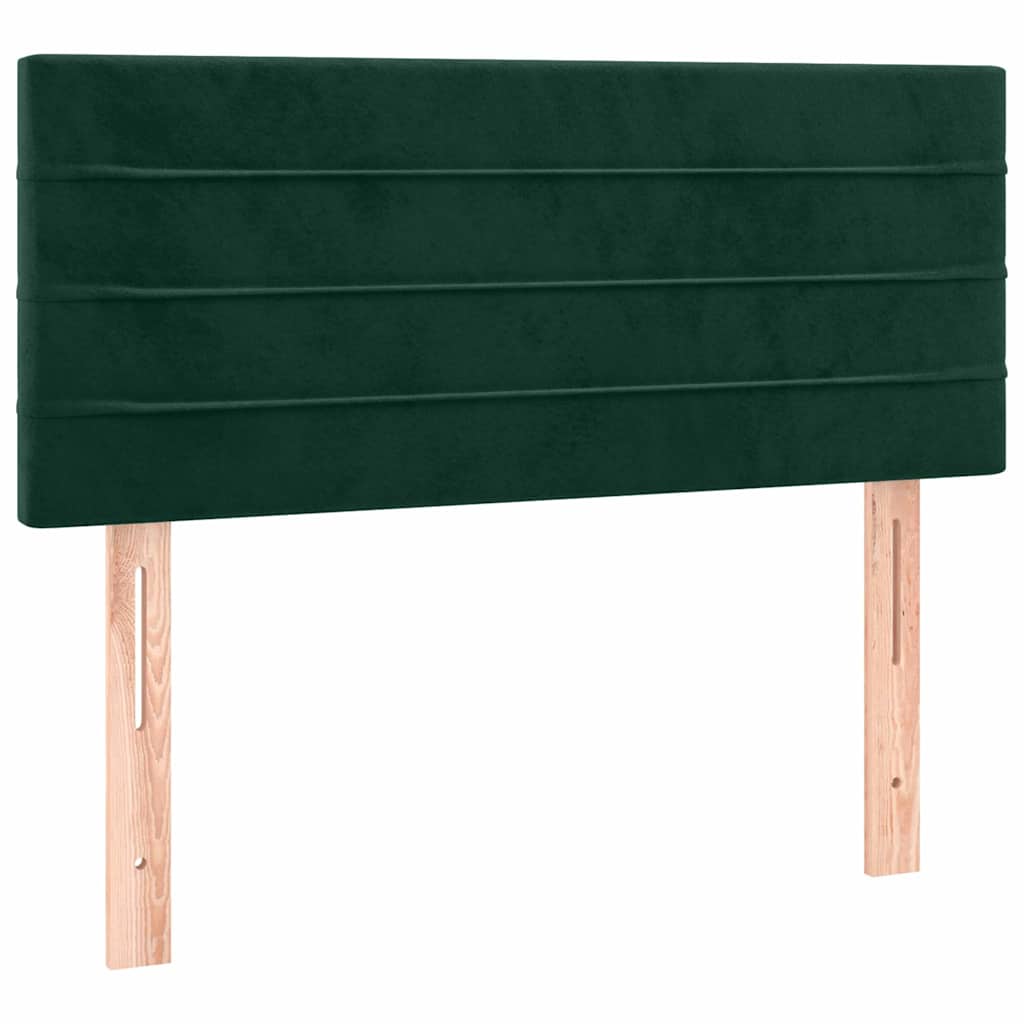 Sötétzöld bársony LED-es fejtámla 100x5x78/88 cm 4