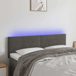 Sötétszürke bársony LED-es fejtámla 144x5x78/88 cm
