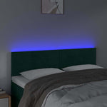 Sötétzöld bársony LED-es fejtámla 144x5x78/88 cm 3