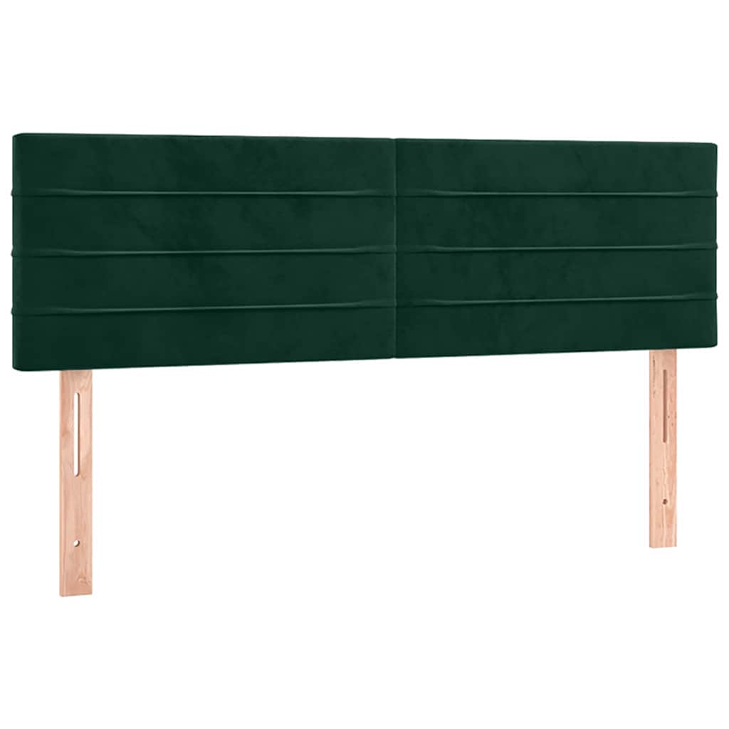Sötétzöld bársony LED-es fejtámla 144x5x78/88 cm 4