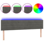 Sötétszürke bársony LED-es fejtámla 180x5x78/88 cm 2