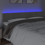 Világosszürke bársony LED-es fejtámla 200x5x78/88 cm 3