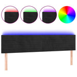 Fekete bársony LED-es fejtámla 200x5x78/88 cm 2