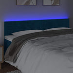 Sötétkék bársony LED-es fejtámla 200x5x78/88 cm 3