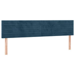 Sötétkék bársony LED-es fejtámla 200x5x78/88 cm 4