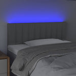 Világosszürke szövet LED-es fejtámla 90x5x78/88 cm 3