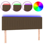 Sötétbarna szövet LED-es fejtámla 144x5x78/88 cm 2