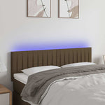 Sötétbarna szövet LED-es fejtámla 144x5x78/88 cm
