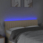 Krémszínű szövet LED-es fejtámla 144x5x78/88 cm 3