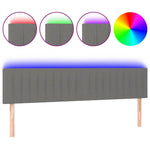 Sötétszürke szövet LED-es fejtámla 160x5x78/88 cm 2