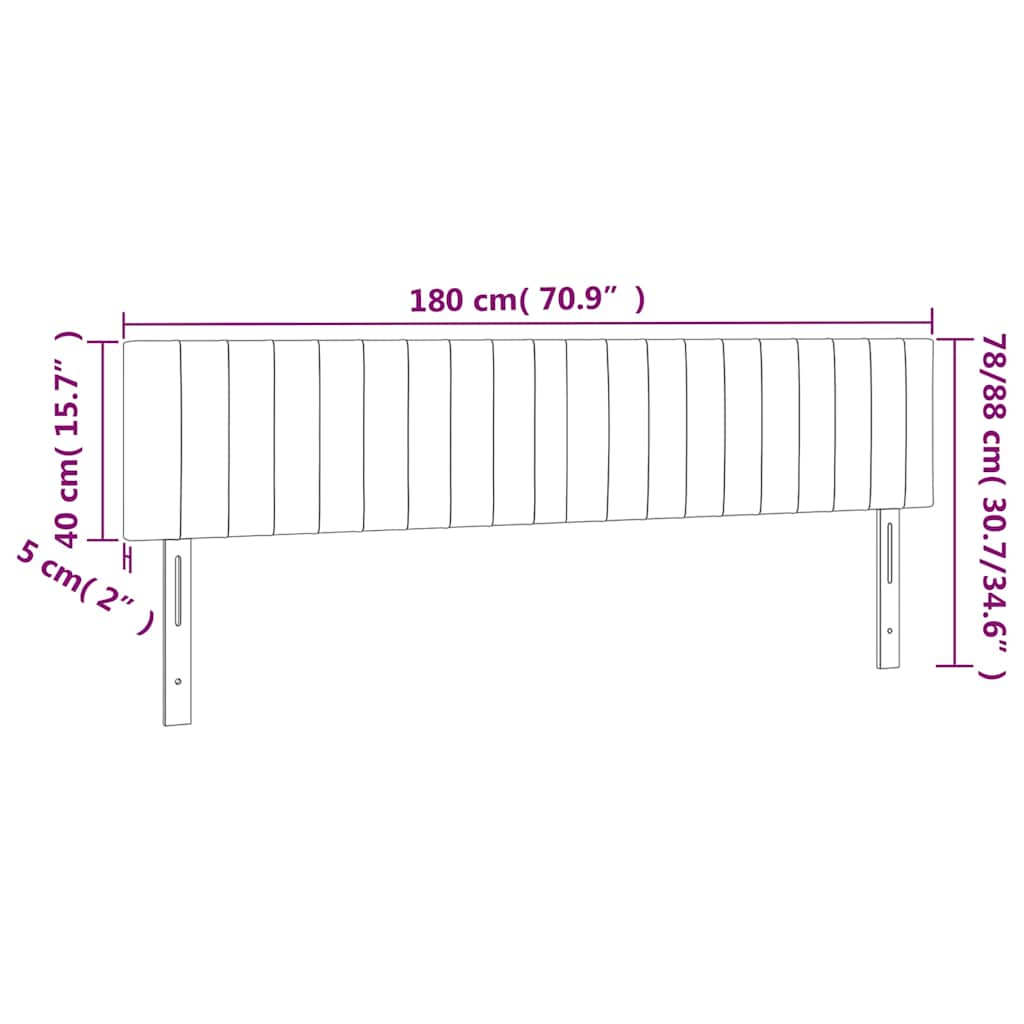 Világosszürke szövet LED-es fejtámla 180x5x78/88 cm 6