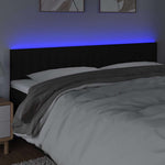 Fekete szövet LED-es fejtámla 200x5x78/88 cm 3