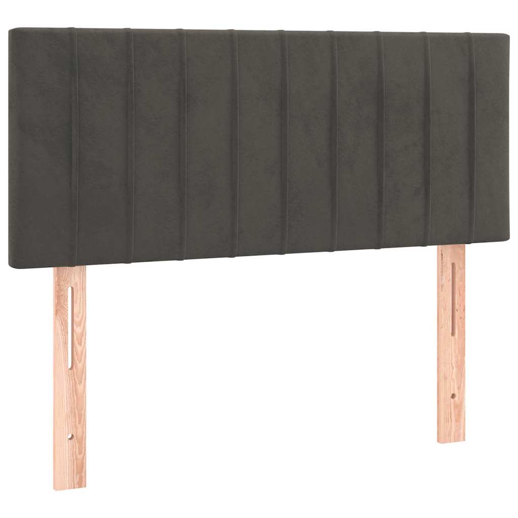 Sötétszürke bársony LED-es fejtámla 80 x 5 x 78/88 cm 4