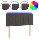 Sötétszürke bársony LED-es fejtámla 90x5x78/88 cm 2