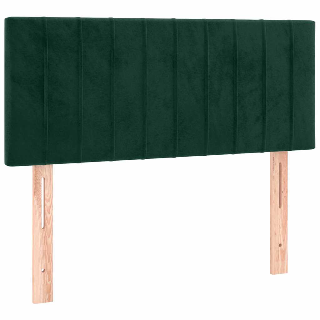 Sötétzöld bársony LED-es fejtámla 100x5x78/88 cm 4