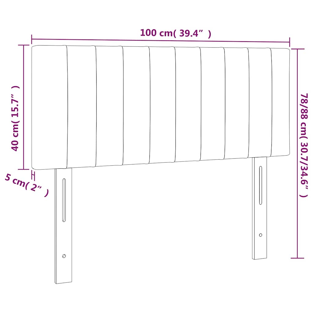 Sötétzöld bársony LED-es fejtámla 100x5x78/88 cm 7