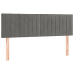 Világosszürke bársony LED-es fejtámla 144x5x78/88 cm 4