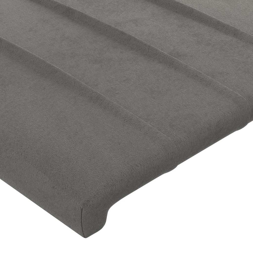 Világosszürke bársony LED-es fejtámla 144x5x78/88 cm 5