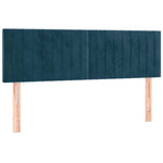 Sötétkék bársony LED-es fejtámla 144x5x78/88 cm 4